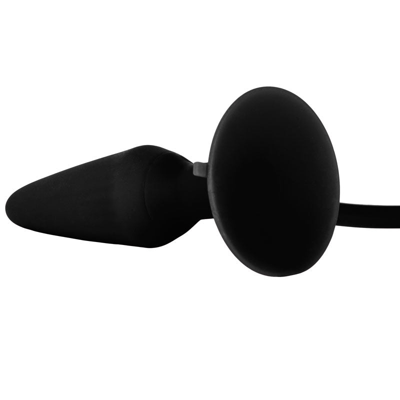 Black Booty Call Pumper Silicone Inflatable Medium Anal Plug