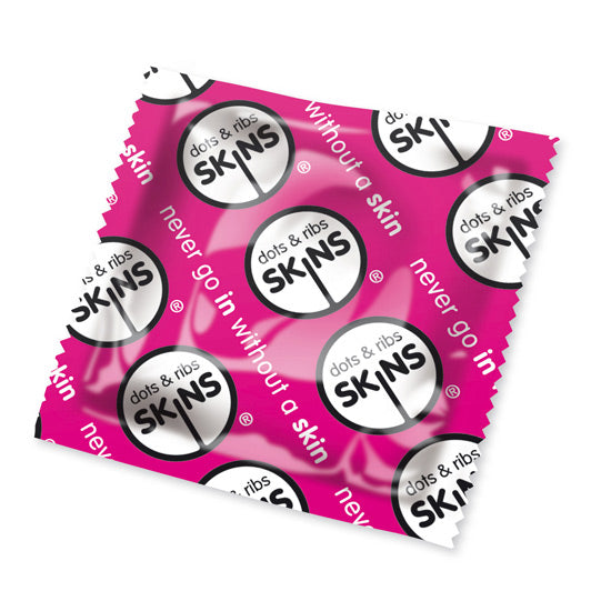 Skins Dots And Ribs Condoms x50 (Pink)